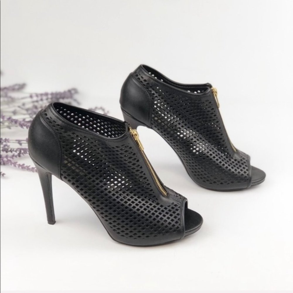 Steve Madden Mervv Black Peep Toe Booties